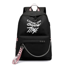 Load image into Gallery viewer, USB Hip Hop Ladies Backpack Off Fashion White Women Bags High Quality Large