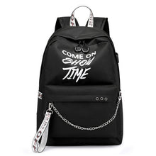 Load image into Gallery viewer, USB Hip Hop Ladies Backpack Off Fashion White Women Bags High Quality Large