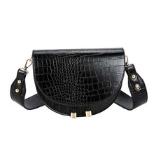Load image into Gallery viewer, Women Alligator Pattern Over the Crossbody Bag Crocodile Semicircle Saddle Bags Soft