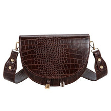 Load image into Gallery viewer, Women Alligator Pattern Over the Crossbody Bag Crocodile Semicircle Saddle Bags Soft